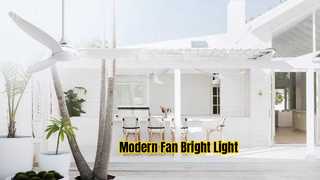 Λευκός μοντέρνος ανεμιστήρας οροφής 52 ιντσών με φως
