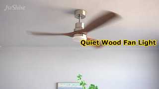 Αθόρυβος Ξύλινος ανεμιστήρας οροφής με φως