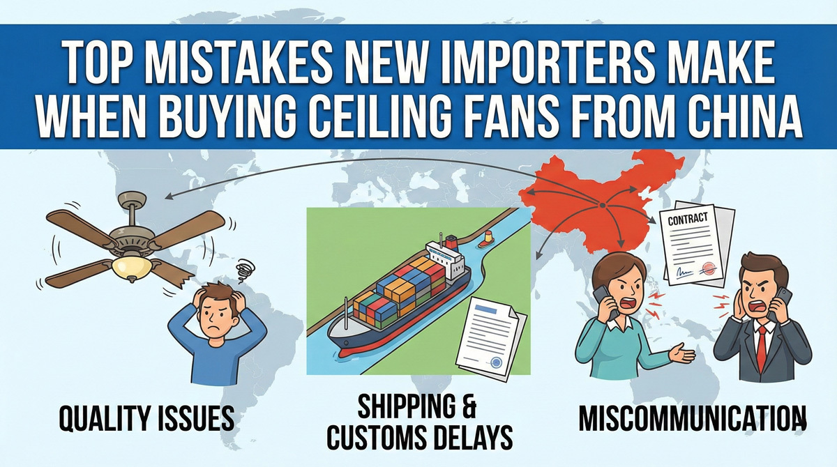 Τελευταία εταιρικά blogs για Top Mistakes New Importers Make When Buying Ceiling Fans from China