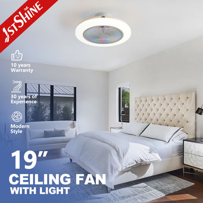 Αγορά 19 INCH/OEM LED ανεμιστήρας οροφής με λευκό φινίρισμα και RGB ατμόσφαιρα φωτός κρυμμένες λεπίδες ηλεκτρονική κατασκευή