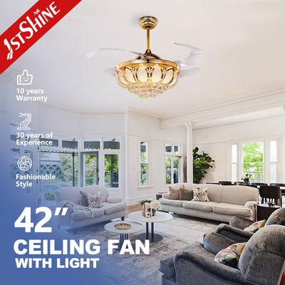 Αγορά Τρόπος ελέγχου WIFI Crystal LED Ceiling Fan Light με κρυμμένες λεπίδες και έλεγχο τοίχου ηλεκτρονική κατασκευή