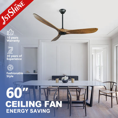 Αγορά 60 ιντσών Dark Walnut 5 ταχύτητα τηλεχειριστήριο 3 λεπίδα ξύλο λεπίδα DC ανεμιστήρας οροφής για ξενοδοχείο ηλεκτρονική κατασκευή