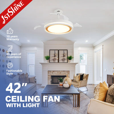 Καλή τιμή Τυπικός ανεμιστήρας οροφής LED με κρυμμένες λεπίδες και PC λεπίδες σε λευκό σε απευθείας σύνδεση