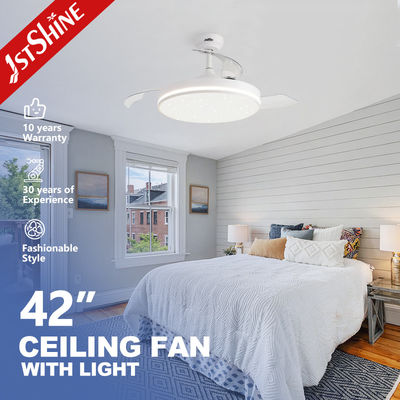 Σύγχρονο σχεδιασμό 1stshine White Starry LED ανεμιστήρας οροφής με κρυμμένες λεπίδες και κινητήρα συνεχούς ροής