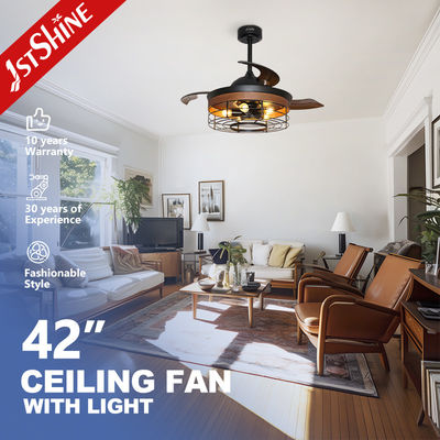 Με κινητήρα εναλλασσόμενου ρεύματος 65W Ανασυρόμενο διακοσμητικό ανεμιστήρα οροφής με 5 κιτ φωτισμού