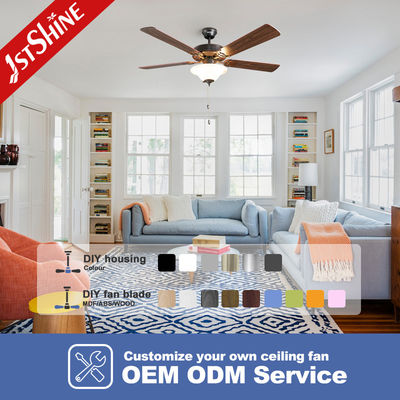 Καλή τιμή Ρετρό ανεμιστήρας οροφής Τρέντι Νέα 5 λεπίδες MDF με φώτα Παραδοσιακή αλυσίδα έλξης σε απευθείας σύνδεση