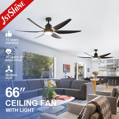 66 ιντσών μαύρος ανεμιστήρας οροφής Smart Design με LED φως και 10 από 1stshine