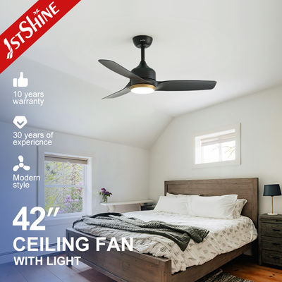 Καλή τιμή 42-Inch Modern Matte Black DC Ceiling Fan With LED Light For Bedroom σε απευθείας σύνδεση