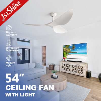 Καλή τιμή 54 Inch White ABS Ceiling Fan Without Light with DC Motor for Large Airflow in Contemporary Design Διαδικτυακά